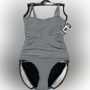 DKNY one piece black and white swimsuit